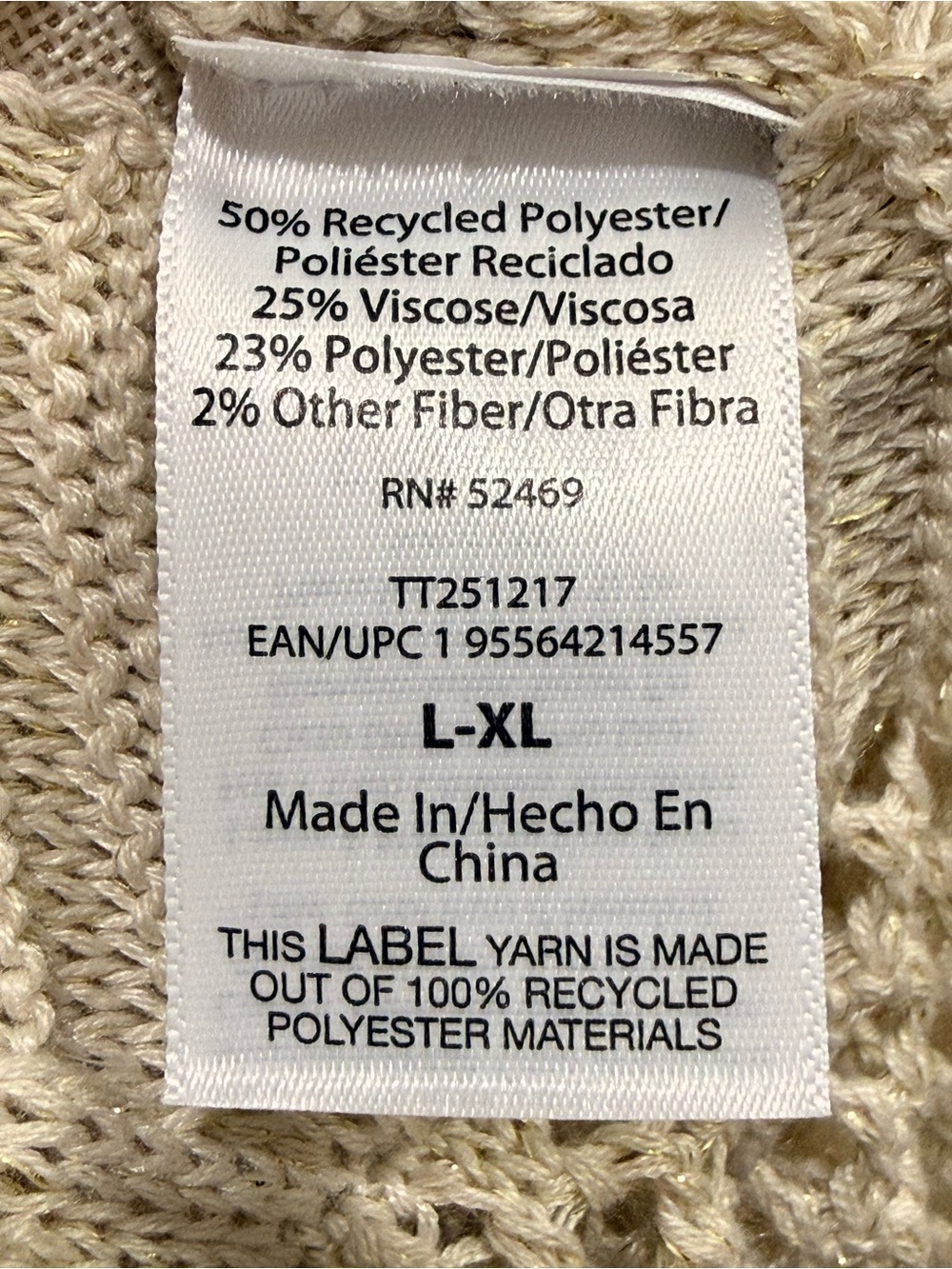 Time and Tru Women’s open front crotchet Ruana size XL - Picture 7 of 12